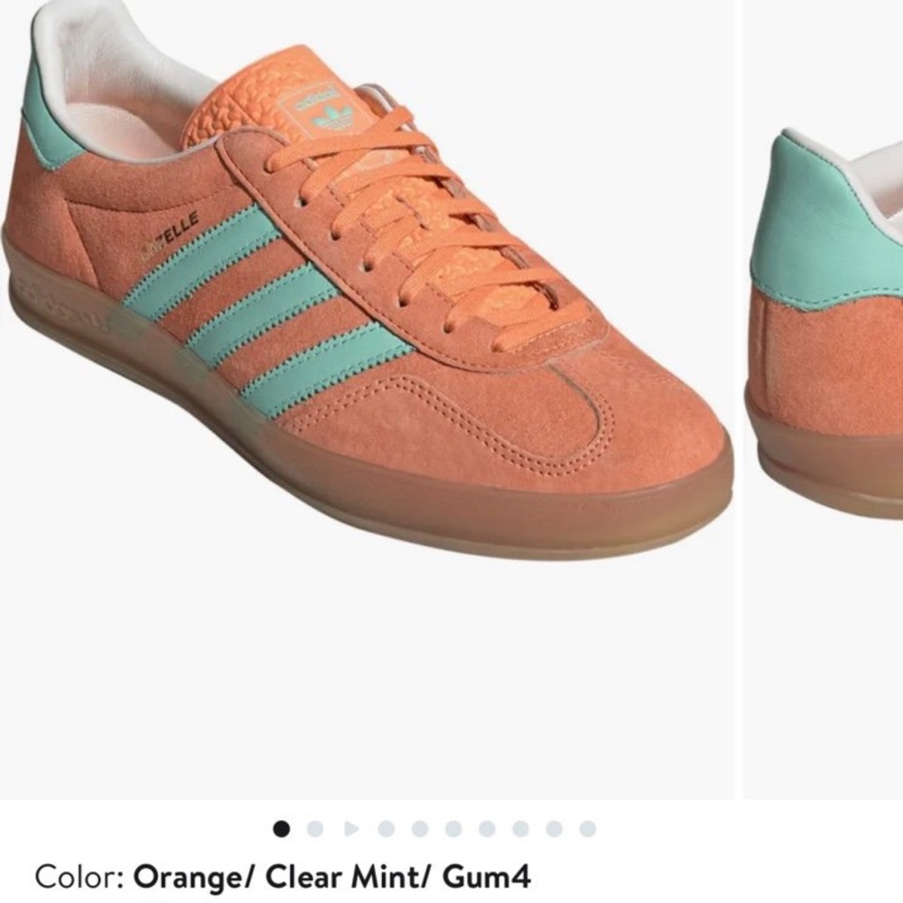 adidas Gazelle Sneakers in Orange and Clear Mint